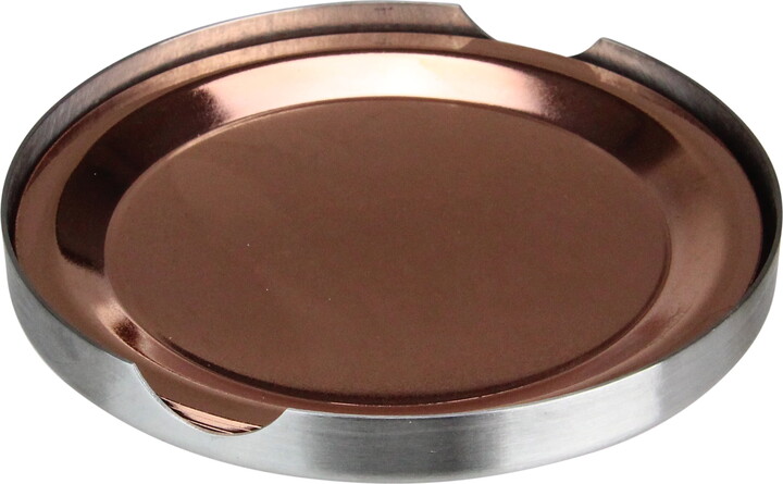 Set of 4 Stainless Steel Copper Finish Tabletop Coasters 3.75"
