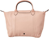 Thumbnail for your product : Longchamp Le Pliage Cuir Medium Leather Logo Strap & Short Handle Tote