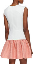 Thumbnail for your product : Erin Fetherston ERIN Sleeveless Jacquard Skirt Dress, Ivory/Electric Guava