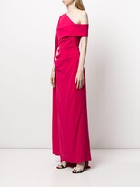 Thumbnail for your product : Talbot Runhof Rosedale draped cape-effect gown