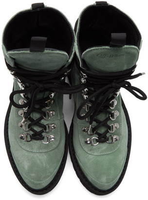 Off-White Green Suede Hiking Boots