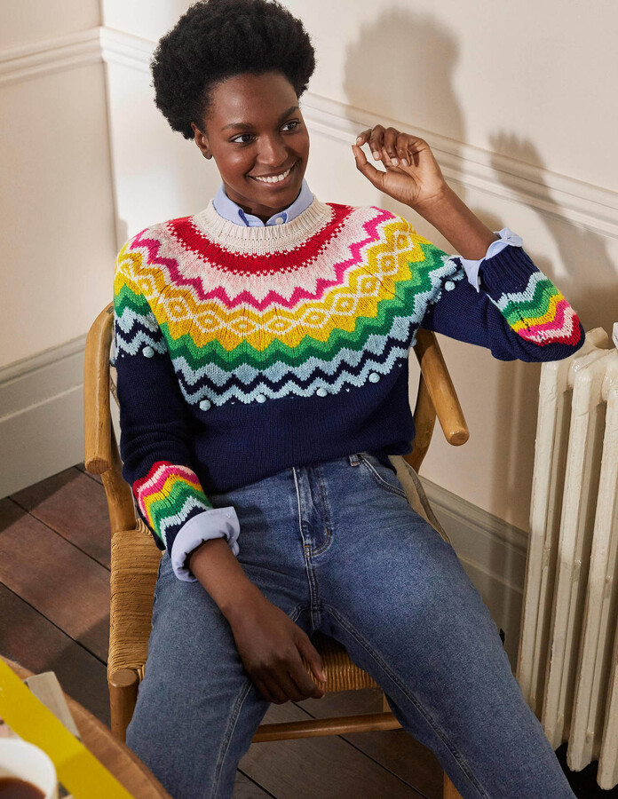 womens red fair isle sweater