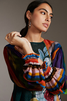 green peasant blouse
