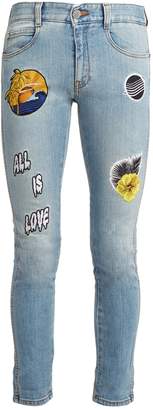 Stella McCartney All is Love-embroidered cropped skinny-leg jeans