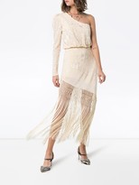 Thumbnail for your product : Johanna Ortiz Sevillana Tan Sonriente fringed silk dress