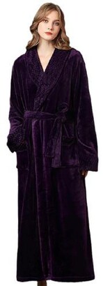 Damaifirstes Robe Dressing Gown Bathrobe Long Thick Nightgown Plus Velvet Home wear