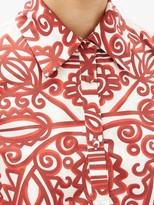 Thumbnail for your product : La DoubleJ Choux Ruffled Parnaveg-print Mini Shirt Dress - Red Multi