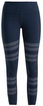 Track & Bliss - Go With The Flow Laser Cut Leggings - Womens - Navy