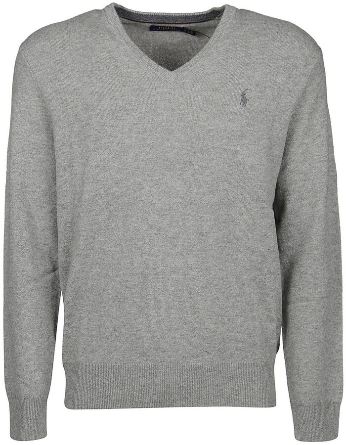 gray polo sweater