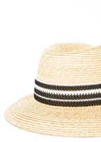 Thumbnail for your product : Ermanno Scervino Striped Strap Straw Hat