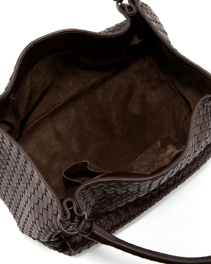 Bottega Veneta Parachute Intrecciato Shoulder Tote Bag, Dark Brown ...
