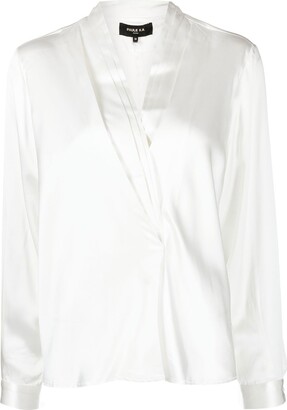 Paule Ka silk V-neck blouse