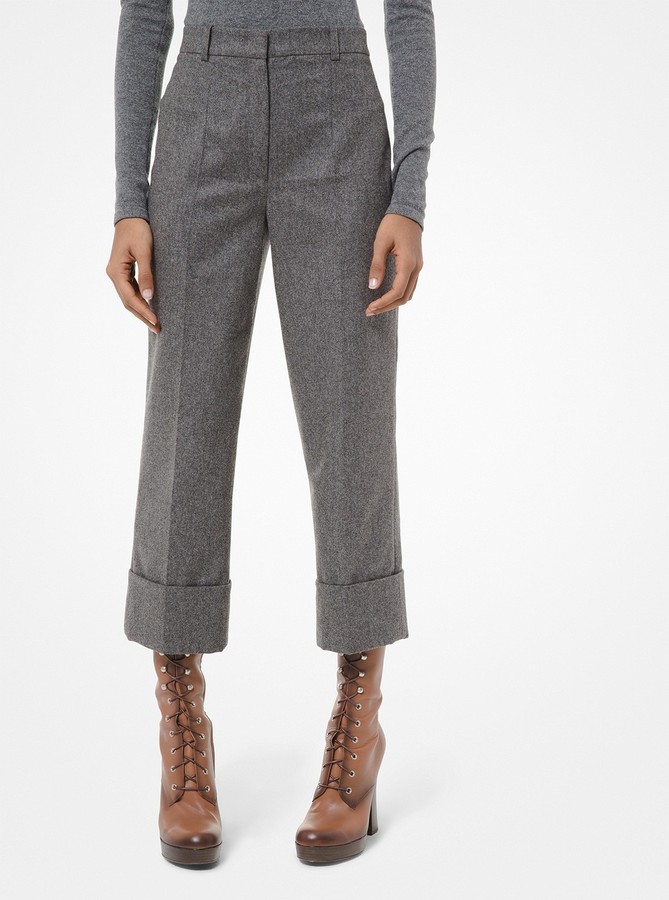 cuffed cropped trousers