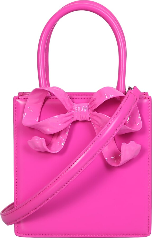 Self-Portrait Bow Mini Tote Neon Pink Bag - ShopStyle