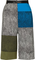 Thumbnail for your product : Tibi Cropped cotton and silk-blend wide-leg pants