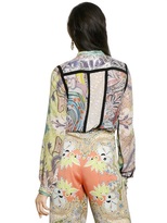 Thumbnail for your product : Etro Patchwork Silk Crepe & Woven Wool Shirt