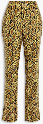 Good American Faux snake-effect leather bootcut pants