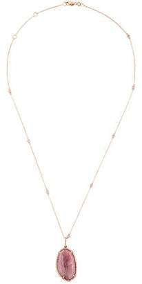 14K Sapphire & Diamond Pendant Necklace