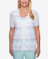 Thumbnail for your product : Alfred Dunner Roman Holiday Textured Layered-Look Knit Top