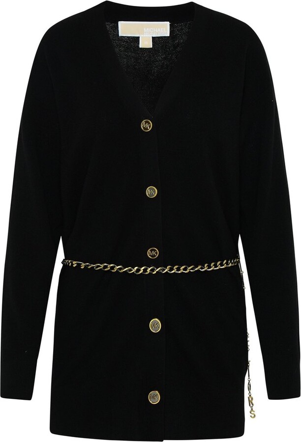 Michael Kors Robe en maille tricot\u00e9es noir-dor\u00e9 imprim\u00e9 allover Mode Robes Robes en maille tricotées 