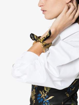 Versace yellow and black metallic gold handkerchief bracelet