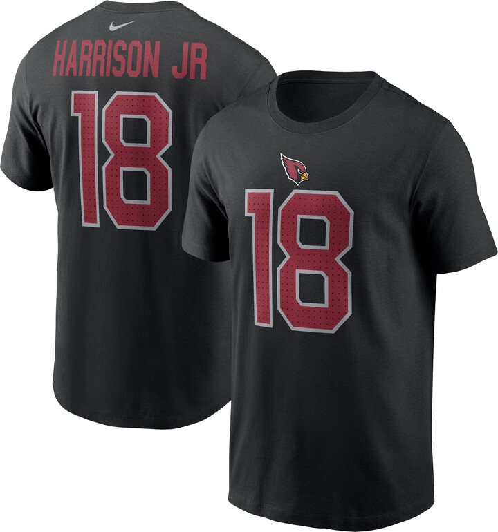 Men's Nike Marvin Harrison Jr. Black Arizona Cardinals Player Name & Number T-Shirt