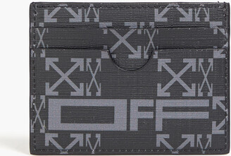 Off-white Logo-print Leather Wallet In Grey