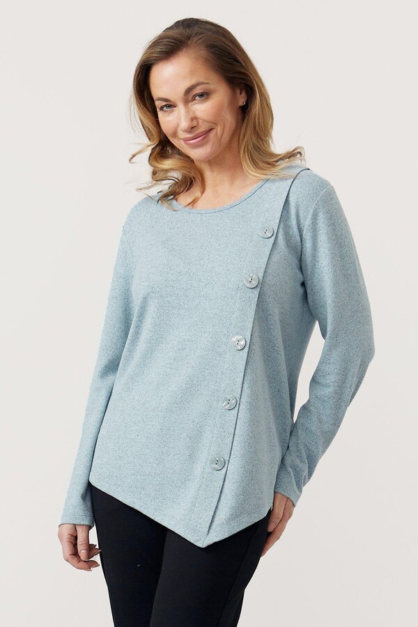 Viz-A-Viz Glazier Asymmetric Placket Tunic - ShopStyle Tops