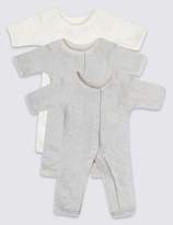 Thumbnail for your product : Marks and Spencer 3 Pack Premature Pure Cotton Sleepsuits