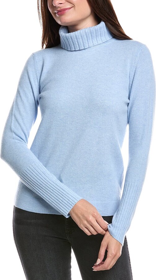 Forte Cashmere Chunky Trim Turtleneck Cashmere Sweater