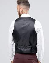 Thumbnail for your product : ASOS Design Skinny Waistcoat In Burgundy