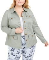 Thumbnail for your product : Charter Club Plus Size Button-Front Utility Jacket, Created for Macy's