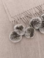 Thumbnail for your product : N.Peal fur-bobble knitted scarf