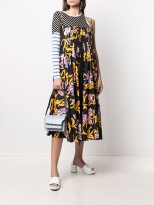 Marni Graphic-Print Pleated Midi Dress