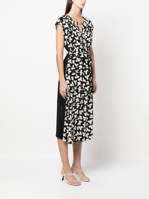 Diane von Furstenberg Panelled Floral Midi Dress
