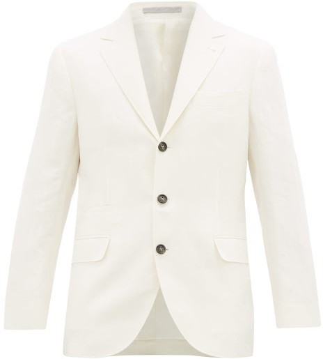 Brunello Cucinelli Single-breasted Linen-twill Blazer - White - ShopStyle  Sportcoats