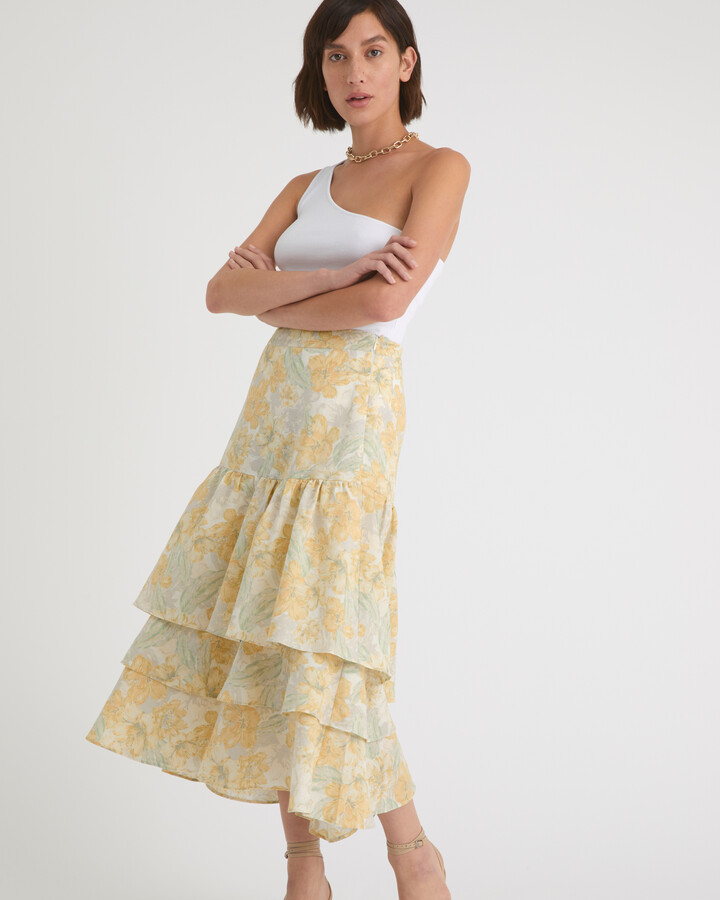 gold midi pencil skirt