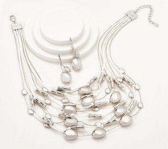Linea By Louis Dell'olio Linea by Louis Dell 'Olio Bead and White Cord Necklace Set