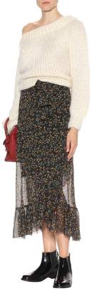 ganni violet leather ankle boots