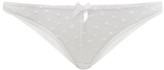 Thumbnail for your product : Agent Provocateur Brie Polka-dot Mesh Briefs - White