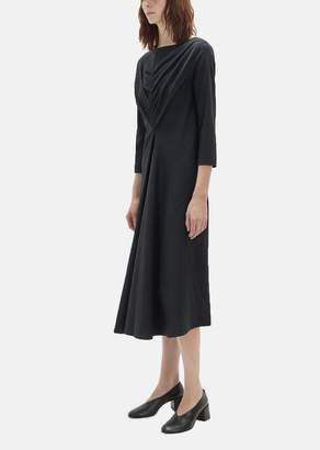 Lemaire Wool Draped Dress Midnight Blue