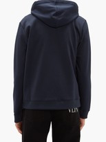 Thumbnail for your product : Valentino Logo-print Cotton Hooded Sweatshirt - Navy White