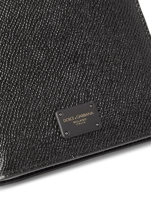 Dolce & Gabbana Logo-Appliqued Pebble-Grain Leather Bifold Wallet