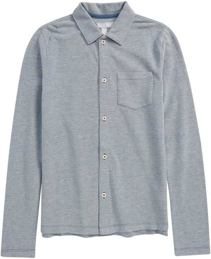 Nordstrom Kids' Heathered Pique Button-Up Shirt ShopStyle