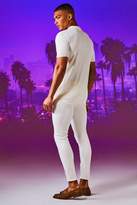 Thumbnail for your product : boohoo Mini Cable Knit Short Sleeve Muscle Fit Polo