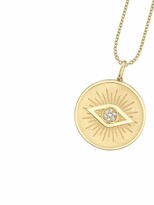 Thumbnail for your product : Sydney Evan 14kt Yellow Gold Evil Eye Diamond Coin Necklace