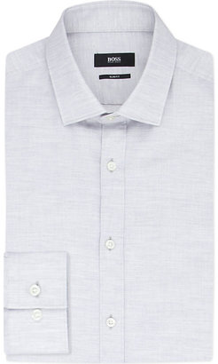 HUGO BOSS Slim-fit dash-print cotton shirt