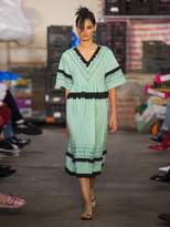 Thumbnail for your product : Molly Goddard Frank Cross Stitched Gingham Cotton Midi Dress - Womens - Green