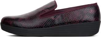 FitFlop Snake-Embosssed Leather Loafers