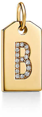 Tiffany & Co. Charms mini alphabet tag charm in 18k gold with diamonds